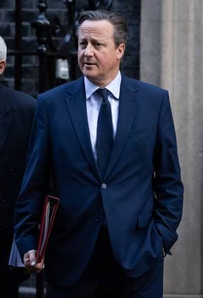 December 12, 2023, London, United Kingdom: Lord David Cameron leaves 10 Downing Street after a cabinet meeting in London. Prime Minister Rishi Sunak is spending time trying to convince fellow Conservative MPs to support his emergency Rwanda Bill legislation ahead of a crucial vote. London United Kingdom - ZUMAs197 20231212_aaa_s197_066 Copyright: xTejasxSandhux