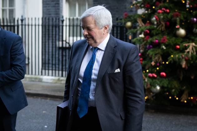 December 12, 2023, London, United Kingdom: Lord True leaves 10 Downing Street after a cabinet meeting in London. Prime Minister Rishi Sunak is spending time trying to convince fellow Conservative MPs to support his emergency Rwanda Bill legislation ahead of a crucial vote. London United Kingdom - ZUMAs197 20231212_aaa_s197_080 Copyright: xTejasxSandhux