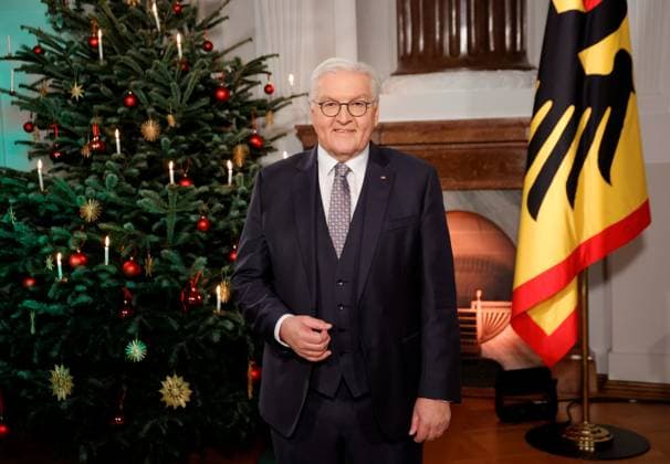 Frank Walter Steinmeier, Federal President, Germany, Berlin, Bellevue Palace, Christmas address by the Federal President, 22 12 2023, ATTENTION EDITORS Please note the following embargo periods News agencies Free after publication, stating the embargo period Sunday, December 24, 2023, 00