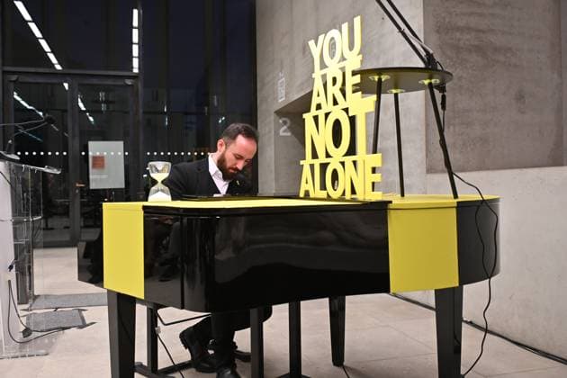 Star pianist Igor Levit played a concert at the James Simon Gallery in Berlin on Sunday 14 01 2024 in memory of the Israeli Hamas hostages According to repor Copyright: epd-bild ChristianxDitsch IMG_2312