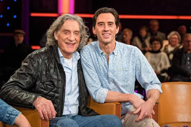 MDR Riverboat actor Winfried Glatzeder with his son Robert on the occasion of the recording of the MDR talk show Riverboat on 26 01 2024 at Mediacity Leipzig 20240126ADO0046