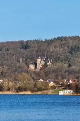 Eschwege Theme photo Germany, City, Eschwege, Hesse, 07 02 2024 Lake Werratal with Wolfsbrunnen Castle in Eschwege, Hesse Theme photo Germany, City, Eschwege, Hesse, 07 02 2024 Copyright: xAugstx xEibner-Pressefotox EP_jat
