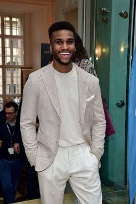 74 FFF Berlinale Reception ONE MILLION MINUTES Tijan Njie from Herford plays leading role in Milli Vanilli film Arrival at 74, reception of the FilmFernsehFonds on the occasion of the 74 Berlinale at the Bavarian Representation in Berlin, on 16 02 2024 Photopress Mueller