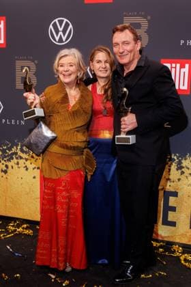BILD Place to B X Constantin Film Party Jutta Speidel, Tanit Koch and Oliver Masucci at the BILD Place to B X Constantin Film Party on the occasion of the 74th Berlin International Film Festival Berlinale at Borchardt Restaurant on 17 02 2024 in Berlin Copyright: xEventpressxKochanx