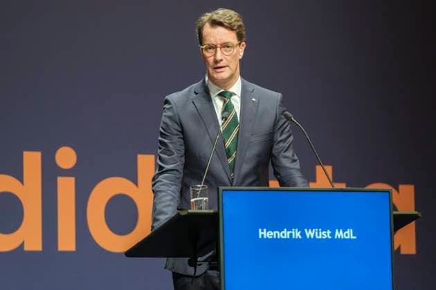 DIDACTA, the education fair at the Cologne Exhibition Centre. Hendrik Wüst, Minister President of the State of North Rhine-Westphalia at the opening speech Nordrhein-Westfalen Deutschland, Germany GMS10608