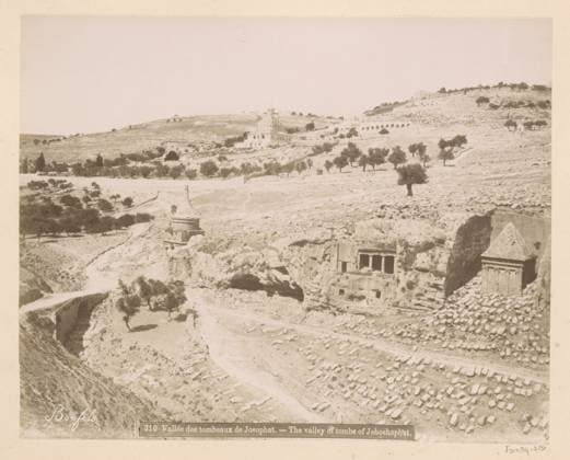 RECORD DATE NOT STATED Dal with the tombs of Josaphat at Jerusalem, Maison Bonfils, c. 1867 - c. 1895 photograph Part of Reisalbum with photos of Jerusalem and other biblical places. Jerusalem cardboard. paper. photographic support albumen print dale, valley. grave, tomb Jerusalem Copyright: xpiemagsx rknbpie11012024-22454 !ACHTUNG AUFNAHMEDATUM GESCHÄTZT!