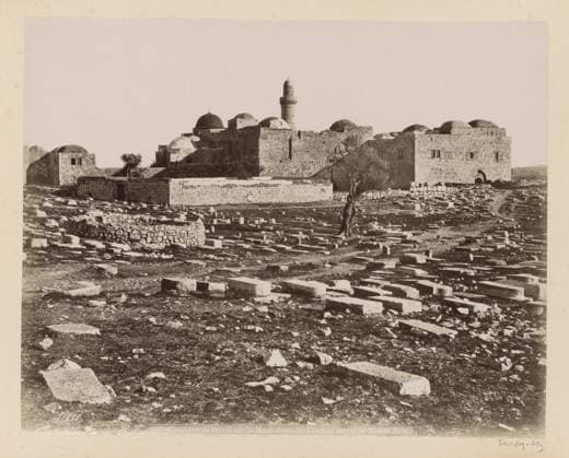 RECORD DATE NOT STATED Graftombe of King David on the Berg Sion near Jerusalem, Maison Bonfils, c. 1867 - c. 1895 photograph Part of Reisalbum with photos of Jerusalem and other biblical places. Jerusalem cardboard. paper. photographic support albumen print grave, tomb. mountains Jerusalem Copyright: xpiemagsx rknbpie11012024-22459 !ACHTUNG AUFNAHMEDATUM GESCHÄTZT!