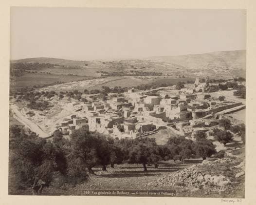 RECORD DATE NOT STATED View of Bethania, Maison Bonfils, c. 1867 - c. 1895 photograph Part of Reisalbum with photos of Jerusalem and other biblical places. Bethania cardboard. paper. photographic support albumen print prospect of village, silhouette of village Bethania Copyright: xpiemagsx rknbpie11012024-22469 !ACHTUNG AUFNAHMEDATUM GESCHÄTZT!