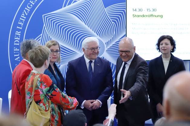Leipzig, Saxony, Germany, 21 03 2024 Leipzig Book Fair 1 Public Day Federal President Frank Walter Steinmeier takes a tour of the fair Copyright: xdtsxNachrichtenagenturx dts_33028