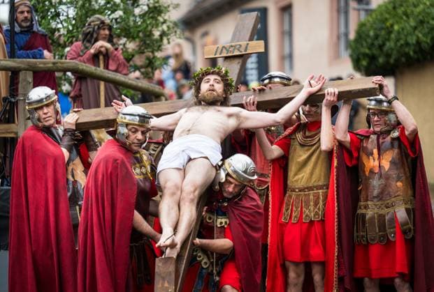 Good Friday procession Passion Play in Bensheim on the Bergstrasse Photo fr Copyright: epd-bild ThomasxLohnes DSC_9913