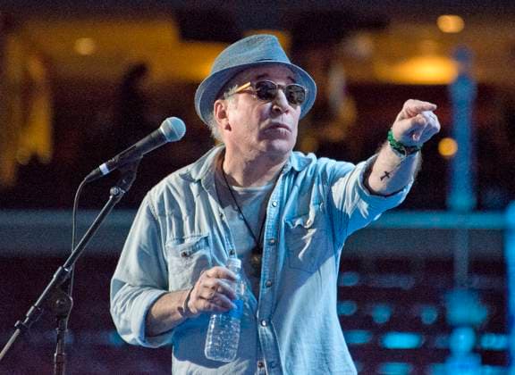 Singer and songwriter Paul Simon rehearses Bridge over Troubled Water prior to the start of the 2016 Democratic National Convention held at the Wells Fargo Center in Philadelphia, Pennsylvania on Sunday, July 24, 2016. Photo Credit: Ron Sachs CNP AdMedia EDITORIAL USE ONLY  Copyright: xx x admphotostwo275231