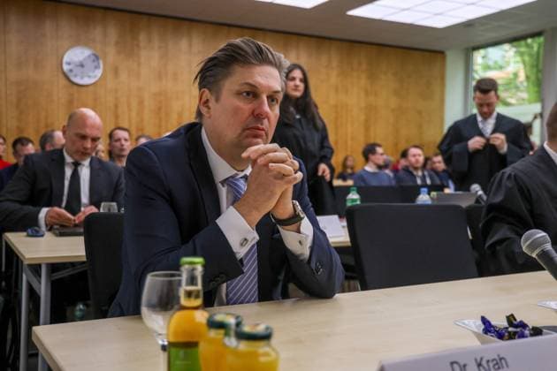 Higher Administrative Court of North Rhine-Westphalia Proceedings of the Alternative for Germany AfD against the Federal Republic of Germany, represented by the Federal Office for the Protection of the Constitution Dr Maximilian Krah AfD Member of the European Parliament Top candidate of the AfD for the 2024 European elections Münster, North Rhine-Westphalia, DEU, Germany, 11 04 2024
