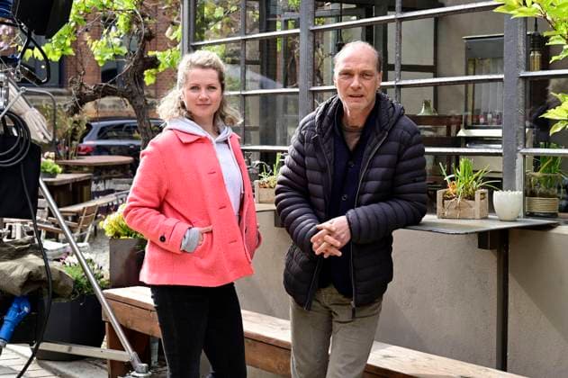 Cornelia Gröschel and Martin Brambach at the photo shoot on the set of the ARD crime thriller Tatort Schwesternliebe at Dresdens Kraftwerk Mitte Dresden, 25 04 2024 Foto:xM.xWehnertx xFuturexImagex tatort_dresden_4425