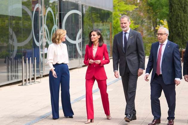 26-04-2024 Madrid Queen Letizia and King Felipe with Minister of Education, Pilar Alegria, attend the commemorative act of the participation of the Spanish team in the Olympic Games of Barcelona and Albertville 92 in Madrid No Spain  Copyright: xPPEx