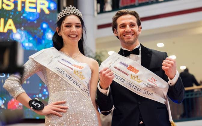 20240113 Wahl Miss und Mister Vienna WIEN, OESTERREICH - 13. JAENNER: Miss Vienna 2024 Lucia Sisic und Mister Vienna 2024 Max Niedermeyer anlaesslich der Miss und Mister Vienna Wahl unter dem Motto sowiedubist in der Wiener Lugner City am 13. Jaenner 2024 in Wien, Oesterreich. 240113_SEPA_17_118 Copyright: xIsabellexOuvrardx SEPAxMedia