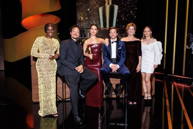 Photo call German Film Award presenters Ivy Quainoo Aurel Mertz, Gizem Emre, Tobias Krell Checker Tobi , Margarita Broich and Jasna Fritzi Bauer at the photo call of the presenters of the German Film Award 2024 at the Theater am Potsdamer Platz on 01 05 2024 in Berlin Copyright: xEventpressxKochanx