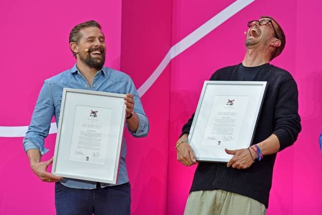 Klaas Heufer Umlauf, Joko Winterscheidt at the YES CON 5 0 at the Telekom Representative Office in Berlin on 04 05 2024