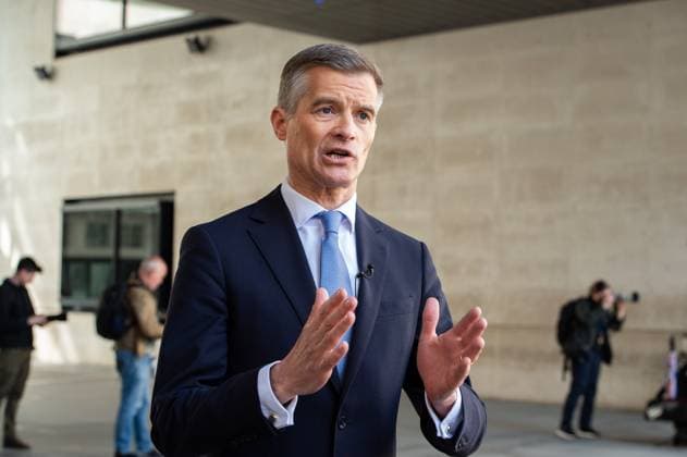 May 5, 2024, London, England, United Kingdom: UK Transport Secretary MARK HARPER is seen outside the BBC Studios after appearing on Sunday With Laura Kuenssberg. London United Kingdom - ZUMAk172 20240505_zip_k172_034 Copyright: xThomasxKrychx