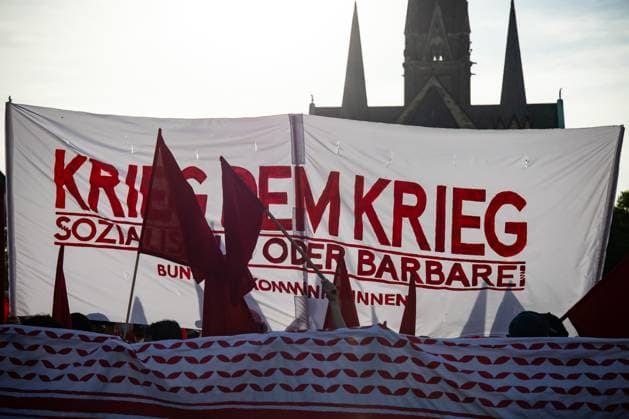 People in Kreuzberg before the revolutionary demonstration in Berlin on May 1, 2024 Walpurgis Night