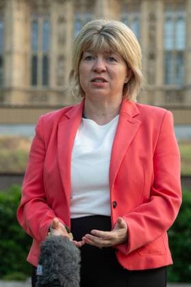 May 13, 2024, London, England, United Kingdom: UK Health Minister MARIA CAULFIELD is being interviewed in Westminster during the morning broadcast round. London United Kingdom - ZUMAk172 20240513_zip_k172_011 Copyright: xThomasxKrychx