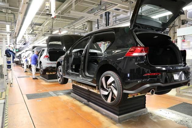 Wolfsburg Lower Saxony Wolfsburg, 23 05 2024, Volkswagen plant Wolfsburg, VW Golf and VW Tiguan production, VW Golf 8 production line