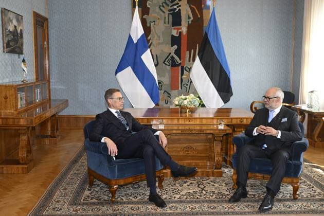 Finnish President Alexander Stubb and Estonian President Alar Karis in Tallinn, Estonia on May 27, 2024. President President Alexander Stubb pays a three-day state visit to Estonia. Tallinn Estonia Copyright: xMarkkuxUlanderx LKFTJK20240527114938LHIN