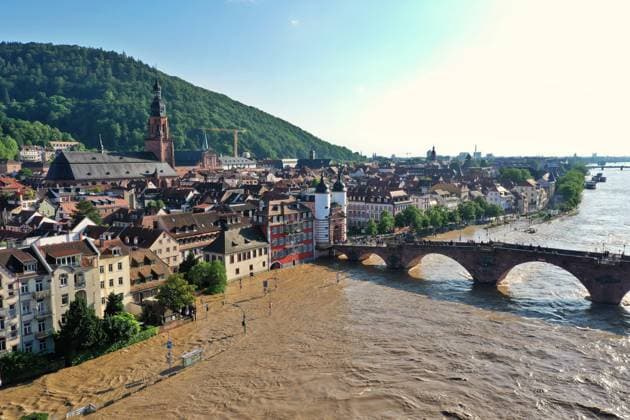 3 6 2024 Heidelberg under water Flooding in Baden Württemberg Here in Heidelberg, the Neckar overflowed its banks in the area of the old bridge at a water level of approx. 3.6m and flooded the streets On Monday, the peak of the flood was reached at just under 5.2 meters Th