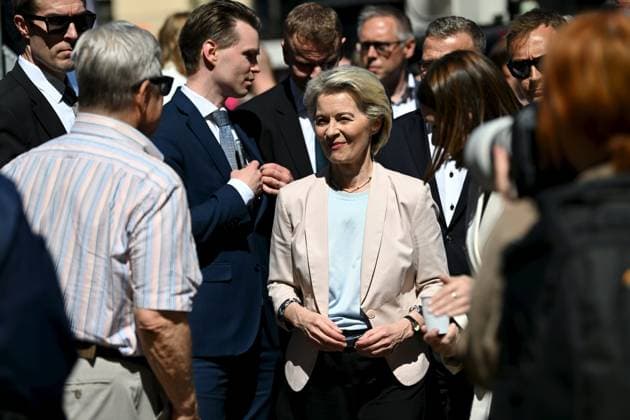 President of the European Commission Ursula von der Leyen visits ahead of the upcoming European elections, in Helsinki, Finland, on June 4, 2024. Helsinki Finland Copyright: xMikkoxStigx LKFTVX20240604143810AGHO