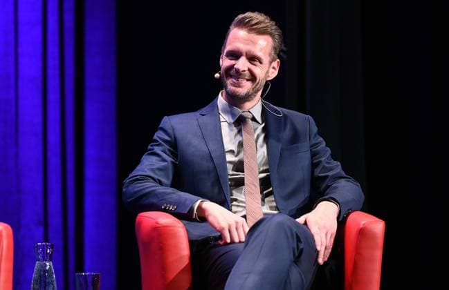 Cabaret artist Florian Schroeder speaks at Phil Cologne, an international festival for philosophy