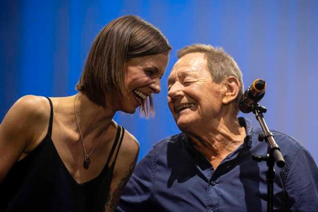 Vienna, Austria June 22, 2024 Christina Stürmer and Wolfgang Ambros on stage together at the 41st Danube Island Festival on the main stage Vienna