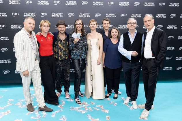Max Riemelt, Anselm Haderer, Robert Höller, Natja Brunckhorst, Sandra Hüller, Paul Zischler, guest, Olli Dittrich and Martin Brambach at the premiere of the feature film Zwei zu eins at the 41 Filmfest München 2024 at the Deutsches Theater Munich, 01 07 2024 Foto:xD.xBedrosianx xFuturexImagex zwei_4603