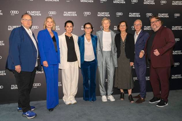 Christoph Ott, Trine Dyrholm, Desiree Nosbusch, Alexandra Hoesdorff, Lot Vekemans, Claudia Tronnier, Michael Lehmann and guest at the premiere of the feature film Poison Eine Liebesgeschichte at the 41 Filmfest München 2024 in the Astor Filmlounge Munich, 05 07 2024 Foto:xN.xKolinzx xFuturexImagex poison_4703