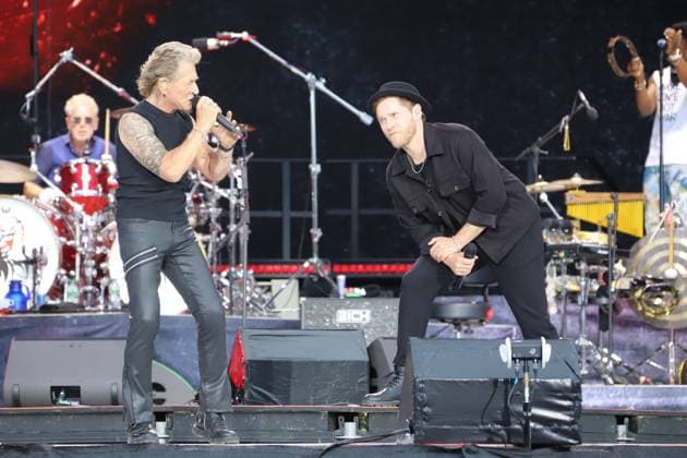 Peter Maffay Band We Love Rock n Roll Peter Maffay, Johannes Oerding, Peter Maffay Band We Love Rock n Roll Farewell Tour 2024, Trabrennbahn Bahrenfeld, Hamburg, 07 07 2024 Copyright: xEventpressxBecherx