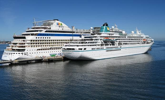 Cruise terminal Tallinn The AidaDiva is moored at the pier together with the MS Amadea from Phönix Reisen Tallinn Tallinn Estonia Copyright: xdiebildwerftx