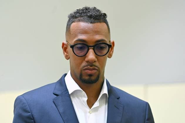 Jerome BOATENG in the courtroom, single image, cropped single motif, portrait, portrait, portrait Appeal proceedings and pronouncement of judgment on 19 07 2024 Munich Regional Court I Criminal proceedings against Jerome Boateng on suspicion of intentional bodily harm Ã
