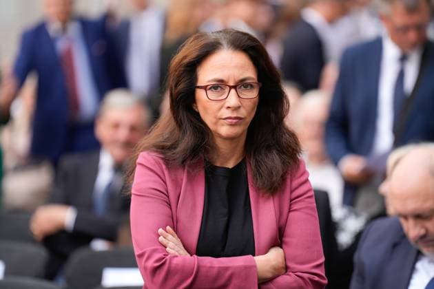 Ceremony July 20, 2024, Yasmin Fahimi, DGB Ceremony on July 20, 2024 80th anniversary of the assassination and attempted coup against Hitler in the courtyard of honor of the Bendlerblock in Berlin Yasmin Fahimi, Chairwoman of the German Trade Union Confederation Berlin GER