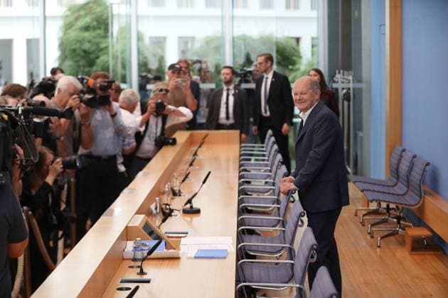 Berlin, Germany, 24 07 2024 Federal Press Conference Chancellor Olaf Scholzs traditional summer press conference to discuss current domestic and foreign policy issues with journalists from the German capital Copyright: xdtsxNachrichtenagenturx dts_43919