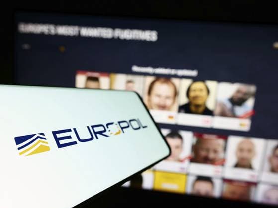 Stuttgart, Germany, 04 02 2023 cellphone With Logo of EU Law Enforcement Agency Europol ON Screen in Front of Website Focus ON left of Phone display, Europe Copyright: imageBROKER TimonxSchneider ibliqx10709313.jpg