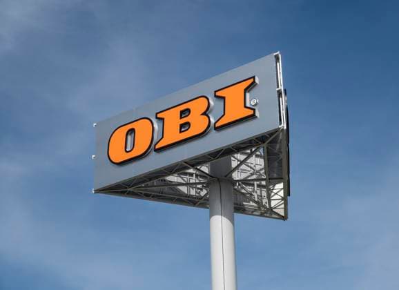 Zvolen, Slovakia - May, 25, 2024 : OBI store sign. Obi GmbH & Co. is a German multinational home improvement supplies retailing company. Zvolen, Slovakia - May, 25, 2024 : OBI store sign. Obi GmbH & Co. is a German multinational home improvement supplies retailing company. Copyright: xZoonar.com StefanxSutkax 21706313