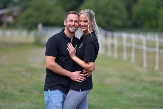 Philipp Stehler with his wife Vanessa Stehler at the open day of the Stehler Riding Center in Gartow on 03 08 2024