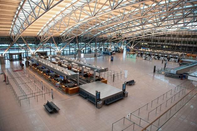 Hamburg, Germany, March, 14, 2024 - Verdi strike by security staff. Empty check-in and waiting areas at terminal 1, Empty check-in and waiting areas at terminal 1, Empty check-in and waiting areas at terminal 1, 14.03.2024, Copyright: xfurtivox Panthermedia36916684.jpg
