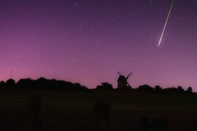Liebschützberg Perseid shower over Saxony Auroras and shooting stars second night in a row 13 08 2024 between 0 and 3 a.m. Liebsch Copyright: xEHLxMedia TimxMeyerx 20240813_polarlichter-perseidenschauer-sachsen_4