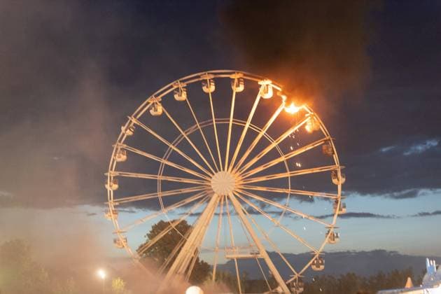 German rapper Ski Aggu August Jean Diederich at Highfield 2024, his concert was interrupted due to a fire in a Ferris wheel Highfield Day 2 Ski Aggu