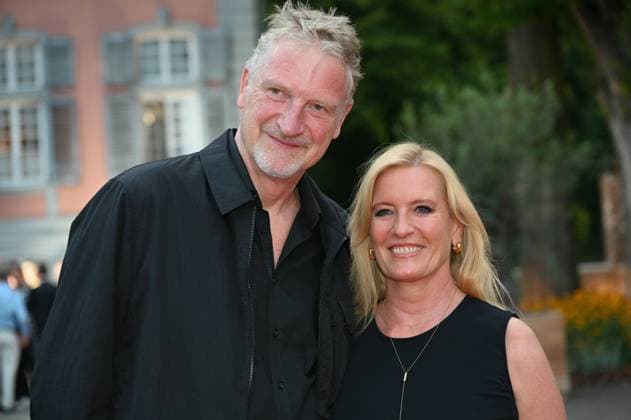 Producer Michael Souvignier and presenter Claudia Kleinert attend the evening event on the occasion of the Cologne jury meeting for the international Emmy Award 2024 Semi Final round of Judging of the international Emmy Awards at Schloss Arff