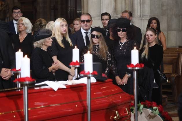 Service for Richard Lugner in St. Stephens Cathedral Vienna, St. Stephens Cathedral, 31 08 2024 Christina LUGNER , daughter Jacqueline LUGNER with husband Leo
