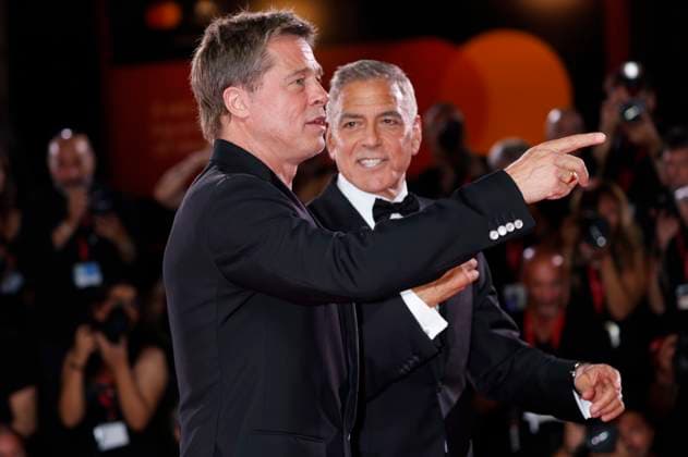 Brad Pitt and George Clooney at the premiere of the feature film Wolfs at the Biennale di Venezia 2024 81 Venice International Film Festival at the Palazzo del Cinema Venice, 01 09 2024 Foto:xD.xBedrosianx xFuturexImagex wolfs_4962