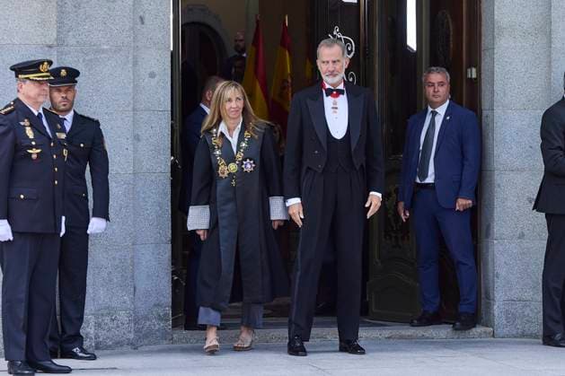 September 5, 2024, Madrid, Madrid, Spain: KING FELIPE VI of Spain and the president of the General Council of the Judiciary and Supreme Court ISABEL PERELLo attend the opening of the Judicial year 2024 2025 at Tribunal Superior de Justicia Madrid Spain - ZUMAc260 20240905_zep_c260_017 Copyright: xMikexChicorrox