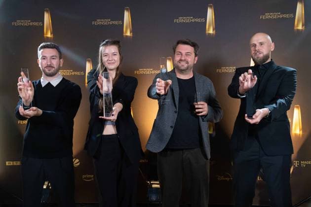 Raphael SELTER, Henriette JOHNSON, Schlecky SILBERSTEIN and Jan KREBS, Best Book Entertainment Award Ceremony of the German Television Award, The Night of the Creatives The German Television Award 2024, German Television Award 2024 in Cologne, on 24 09 2024