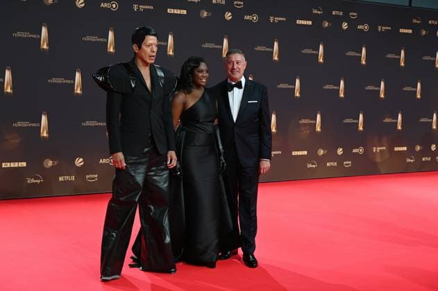 Jorge Gonzalez, Motsi Mabuse and Joachim Llambi, l r, attend the German Television Award gala and ceremony in Cologne