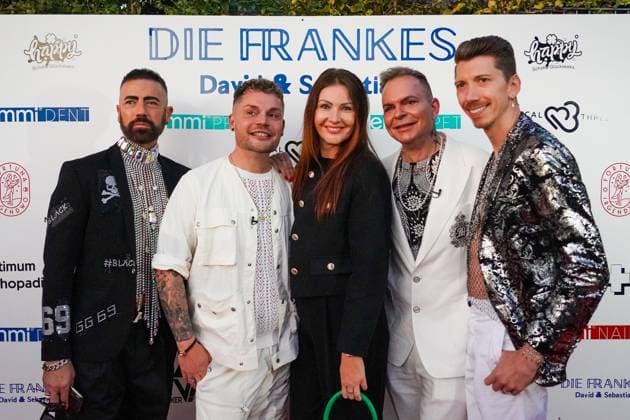 Jungle camp participant Manuel Flickinger accompanied by Sebastian and David Franke host a Charity 4 Pets Party to celebrate moving into their house in Mörfelden Walldorf Mörfelden Walldorf 28 09 2024 Charity 4 Pets Party at Die Frankes